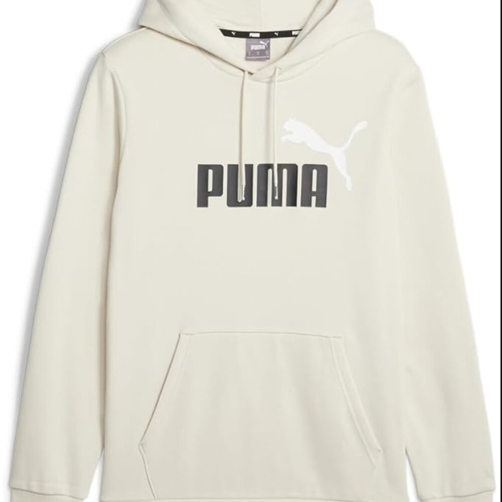 PUMA Mens Essentials Two-Tone Sleeve Hoodie Casual Outerwear Casual - Ivory SM